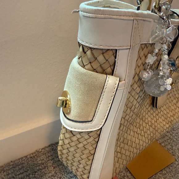 Coach Tan and Cream Woven Tote - Picture 5 of 7